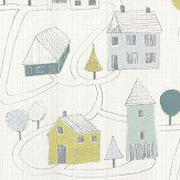 Small Village Wallpaper - Teal - by Casadeco. Click for more details and a description.