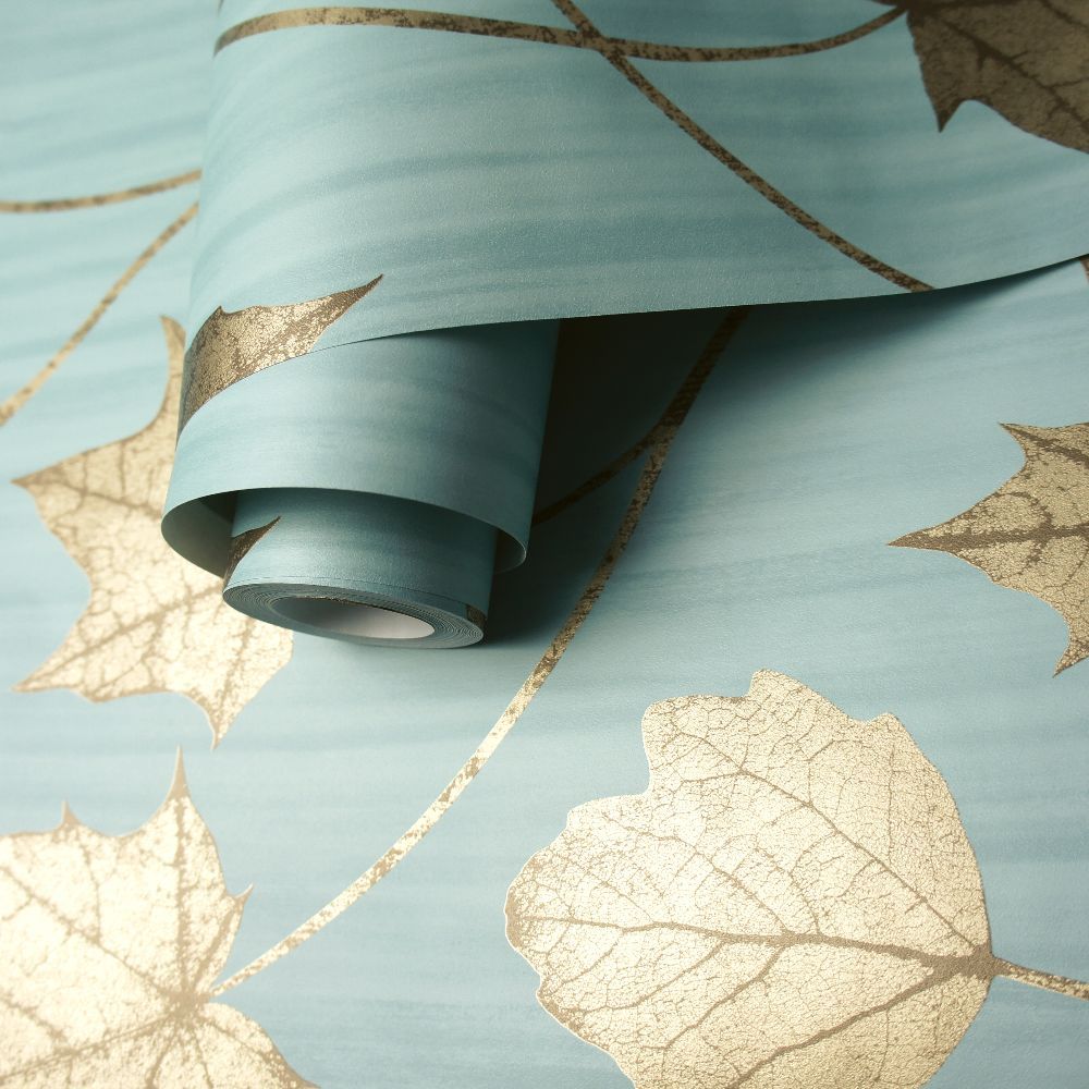 Maple Wallpaper - Teal - by Albany