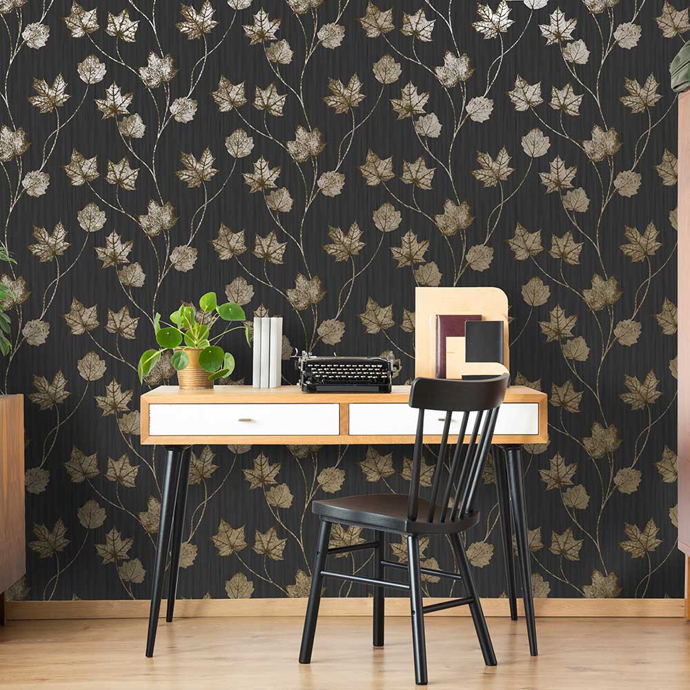 Maple Wallpaper - Black - by Albany