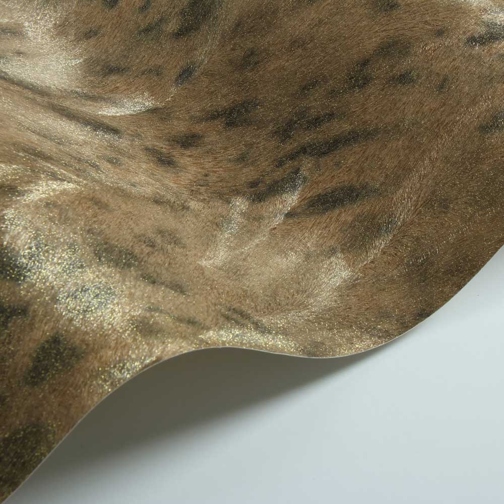 Jaguar Fur Faux Wallpaper - Gold/ Dark Coffee - by Albany