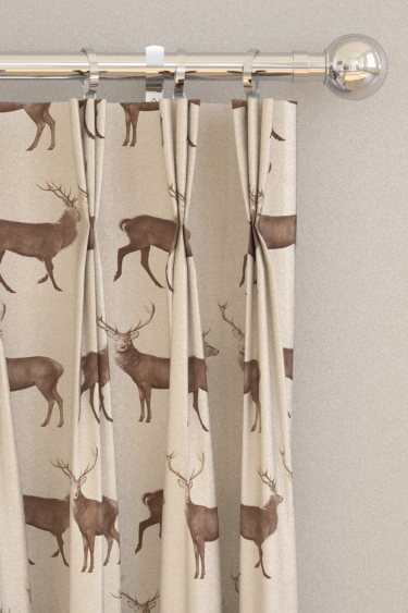 Evesham Deer Curtains - Linen / Chalk - by Sanderson. Click for more details and a description.
