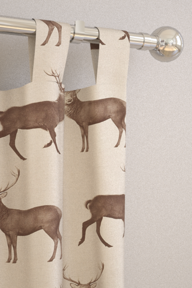 Evesham Deer Curtains By Sanderson Linen Chalk Fabric Wallpaper Direct