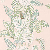 Calathea Wallpaper - Orchid / Eucalyptus - by Sanderson. Click for more details and a description.