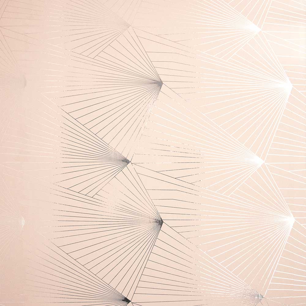 Fan  Wallpaper - Silver / Nude - by Erica Wakerly