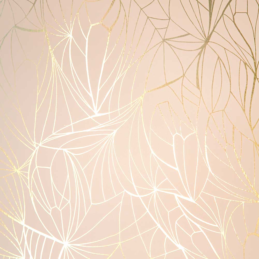 Leaf Wallpaper - Gold / Nude - by Erica Wakerly