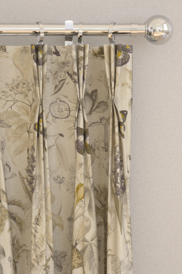 Botany Curtains - Charcoal / Chartreuse - by Clarke & Clarke. Click for more details and a description.
