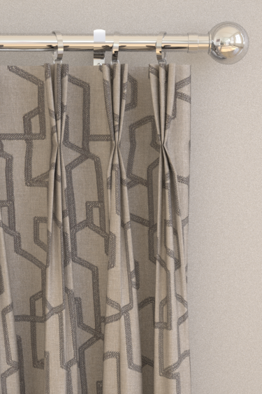 Labyrinth Curtains - Charcoal - by Clarke & Clarke. Click for more details and a description.