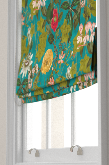 Passiflora Blind - Kingfisher - by Clarke & Clarke. Click for more details and a description.