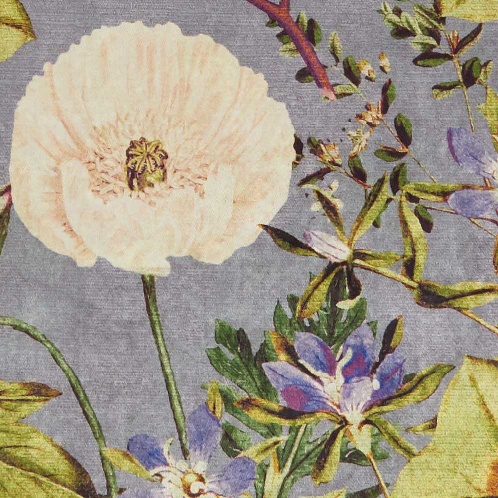 Passiflora Fabric - Slate / Amethyst - by Clarke & Clarke