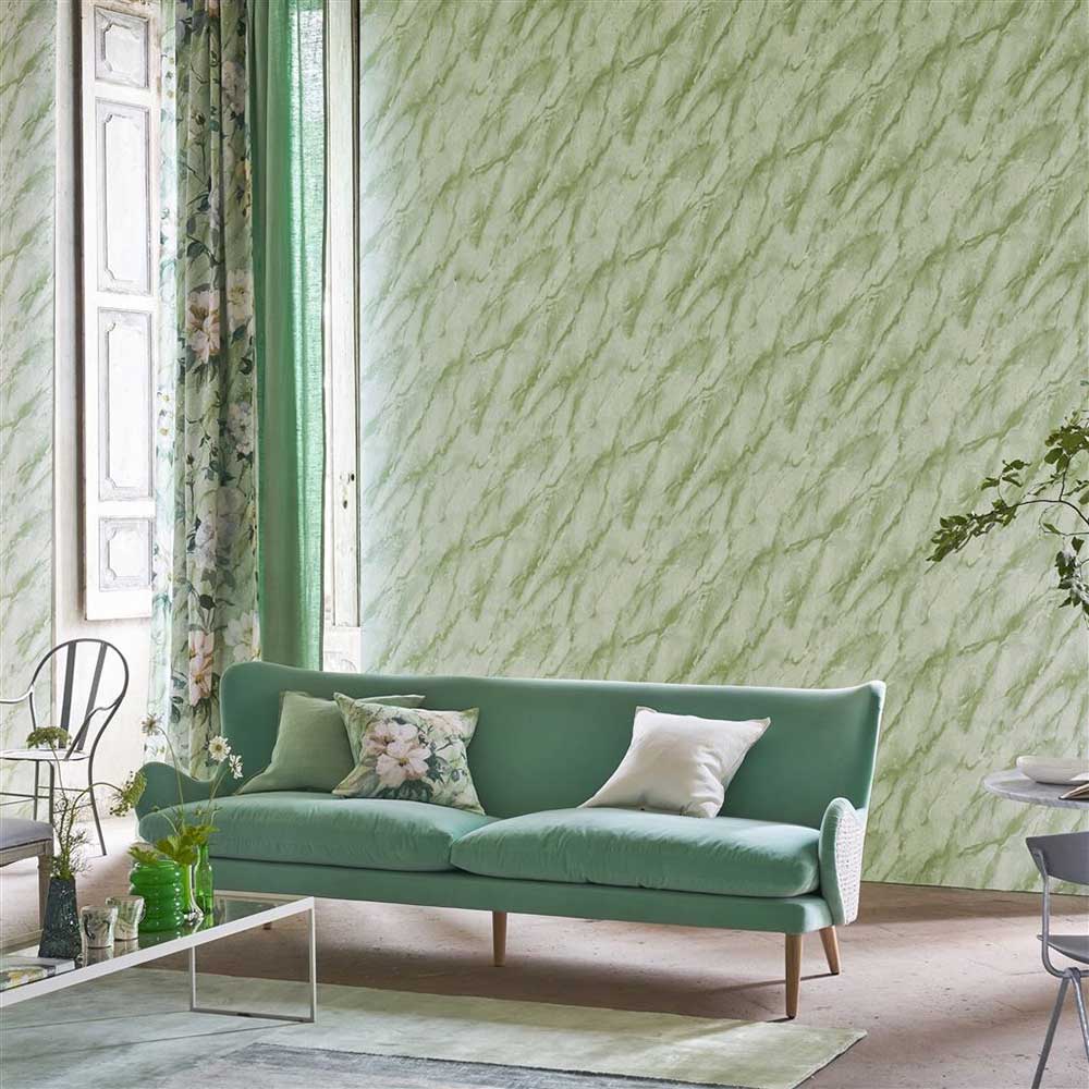Carrara Grande Wallpaper - Verde - by Designers Guild