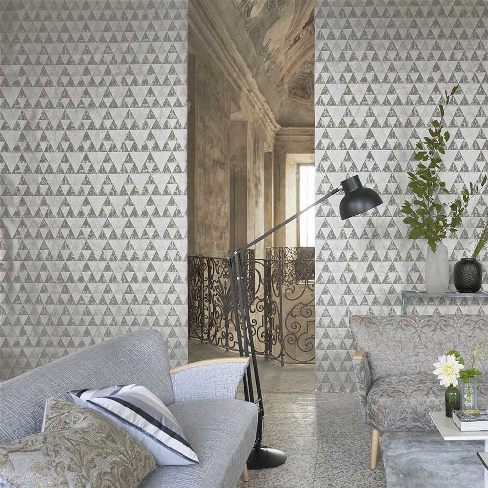 Dorsoduro Wallpaper - Silver - by Designers Guild