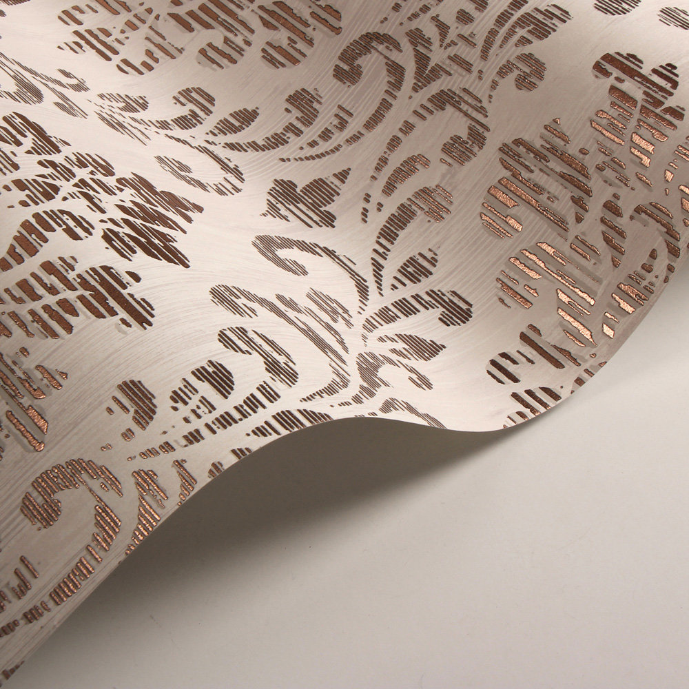 Charice Damask Wallpaper - Rose Gold - by Albany