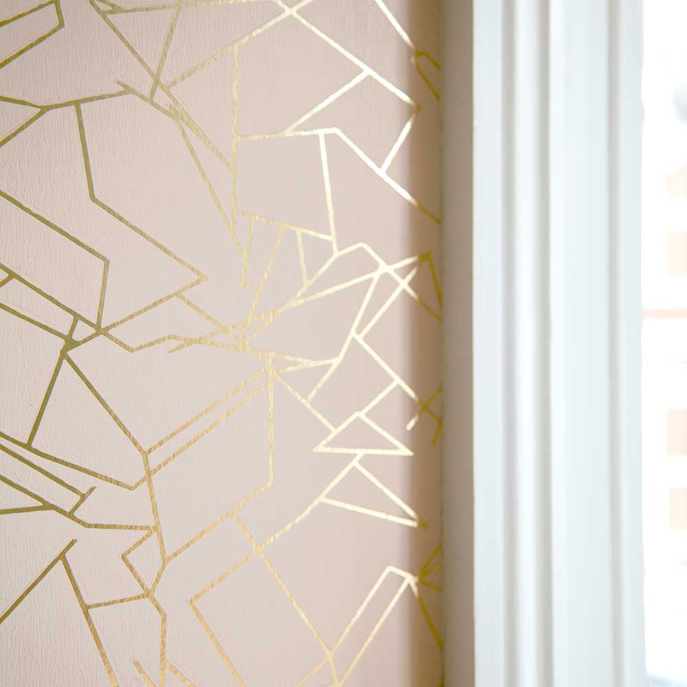 Angles  Wallpaper - Gold / Nude - by Erica Wakerly