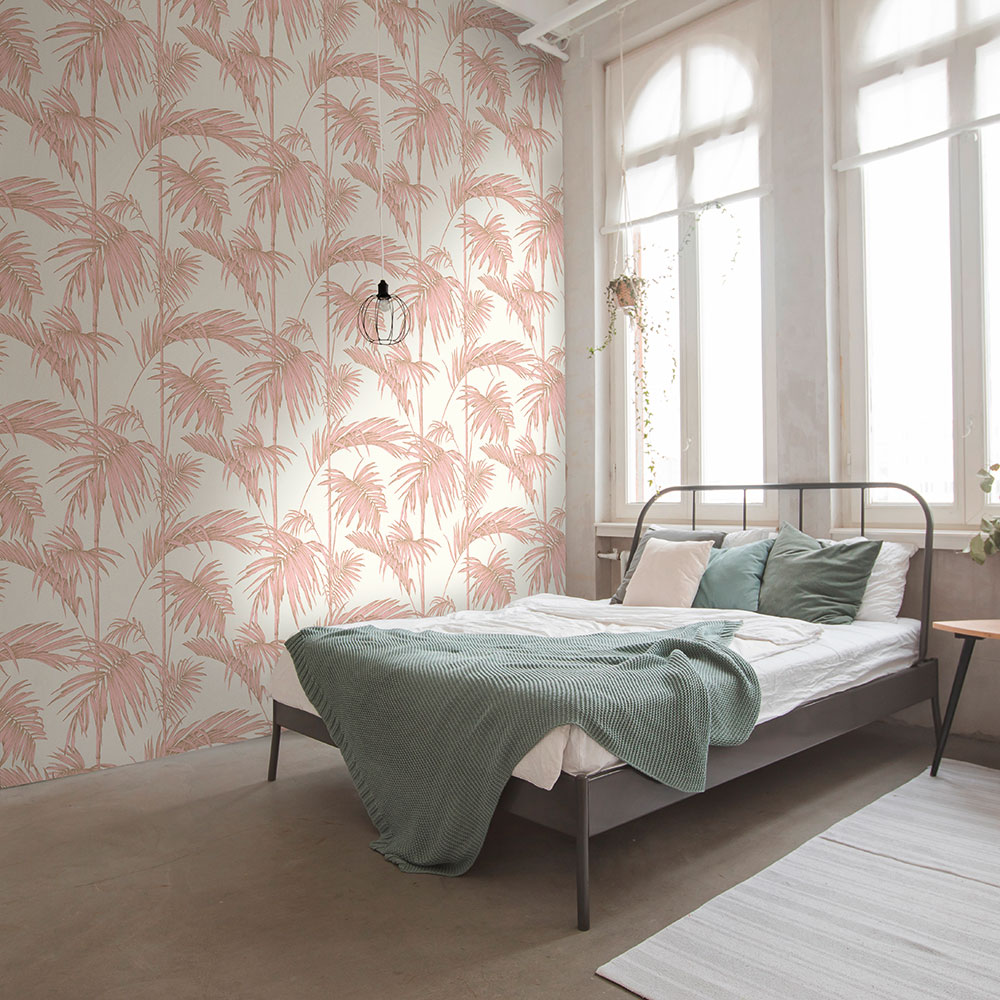 Palm Wallpaper - Blush - by Metropolitan Stories