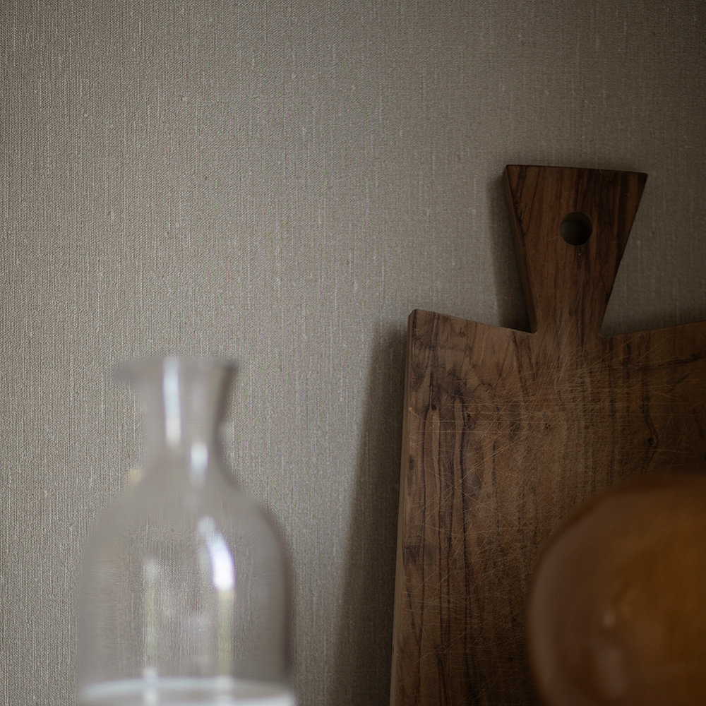 Linen Plain Wallpaper - Pure Linen - by Boråstapeter