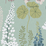 Foxglove Trail Wallpaper - Teal - by Eijffinger. Click for more details and a description.