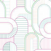 Pacifica Wallpaper - 74 (Pink & Green) - by Coordonne. Click for more details and a description.