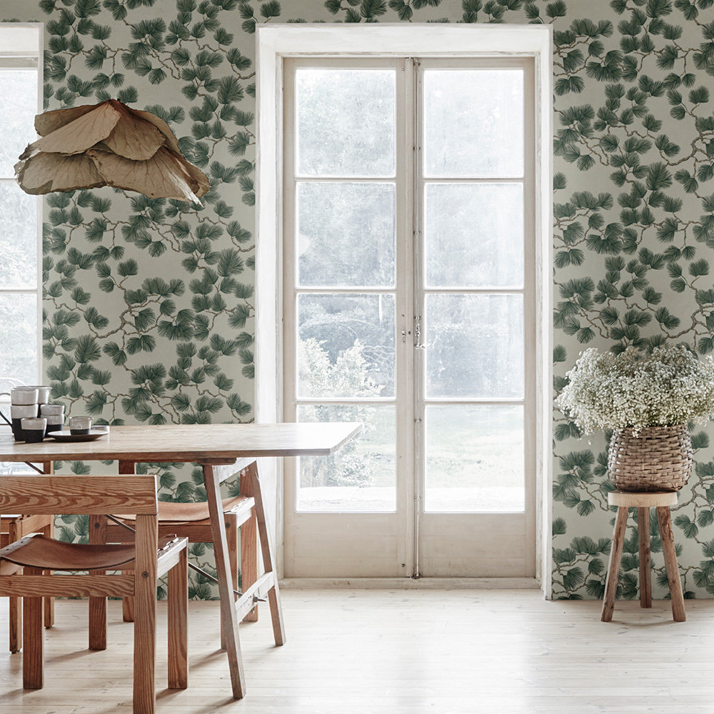 Pine Wallpaper - Green - by Sandberg