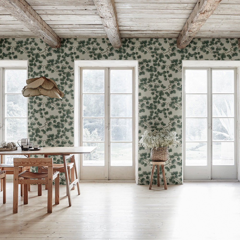 Pine Wallpaper - Green - by Sandberg