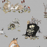 Woodlands Wallpaper - Grey - by Petronella Hall. Click for more details and a description.