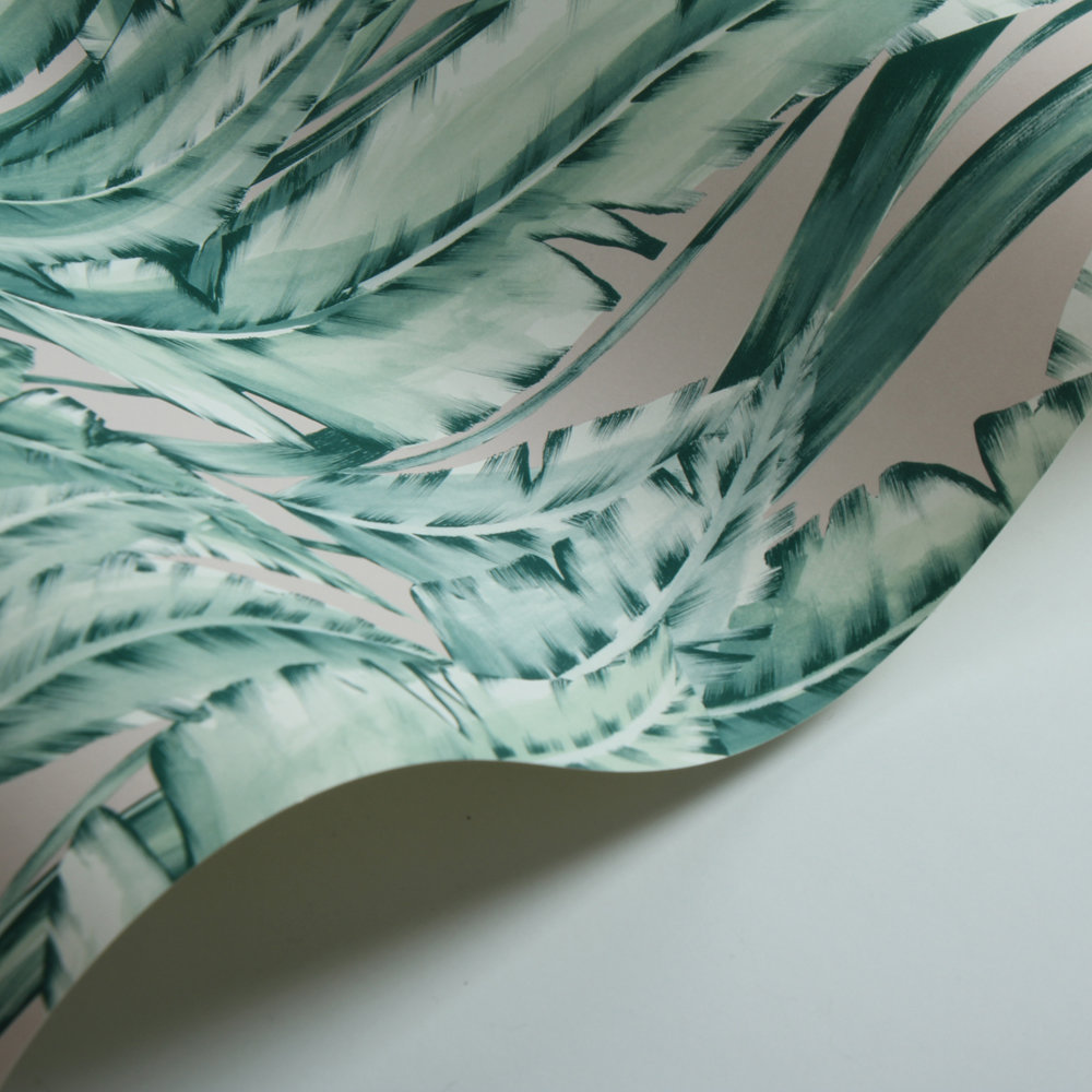 Tiger Leaf Wallpaper - Mint / Blush - by Osborne & Little