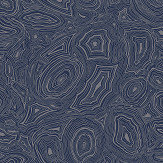 Papier peint Malachite - Bleu royal / argent  - Cole & Son. Cliquez pour en savoir plus et lire la description.