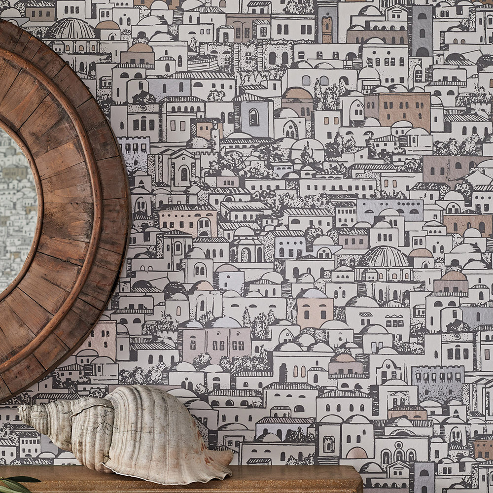 Mediterranea Wallpaper - Parchment / Gilver  - by Cole & Son