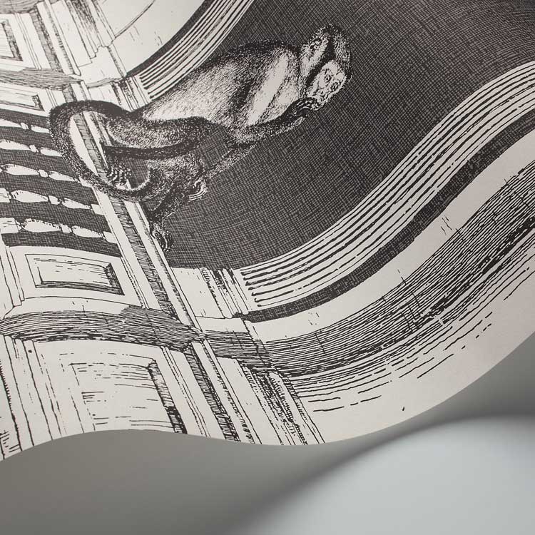 Procuratie e Scimmie Wallpaper - Black / White - by Cole & Son