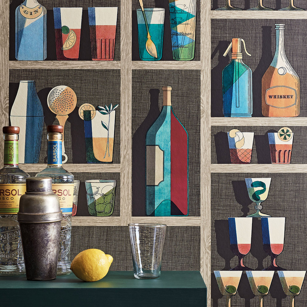 Cocktails Wallpaper - Multi-coloured - by Cole & Son