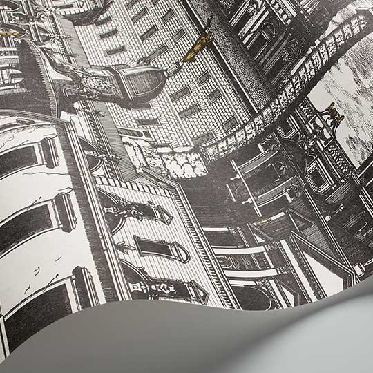 Riflesso Mural - Black / White - by Cole & Son