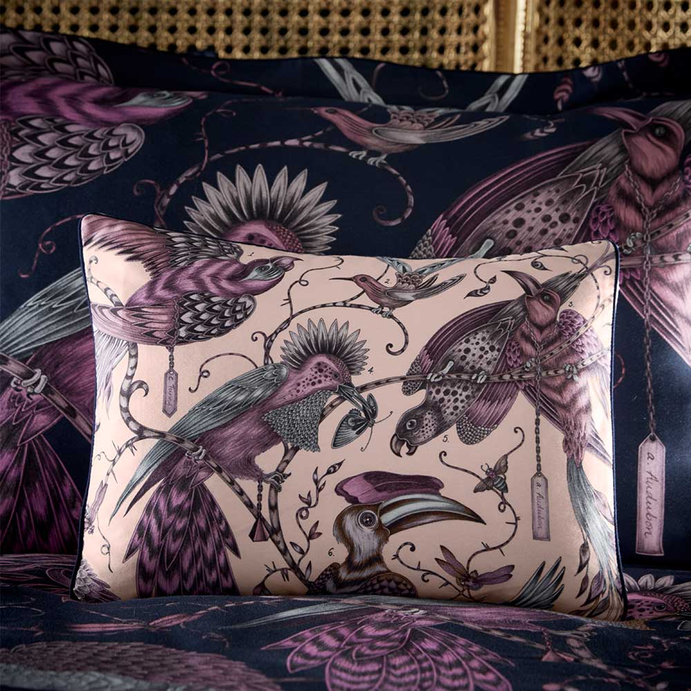 Audubon Boudoir Pillowcase  - Pink - by Emma J Shipley