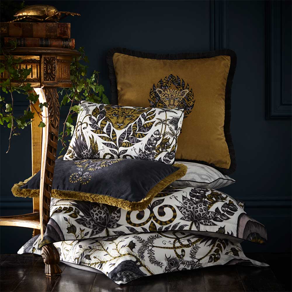 Amazon Rectangular Cushion - Charcoal - by Emma J Shipley