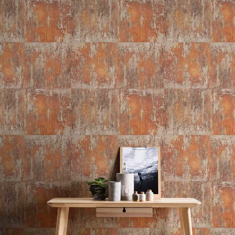Metal Wall Wallpaper - Copper - by Albany