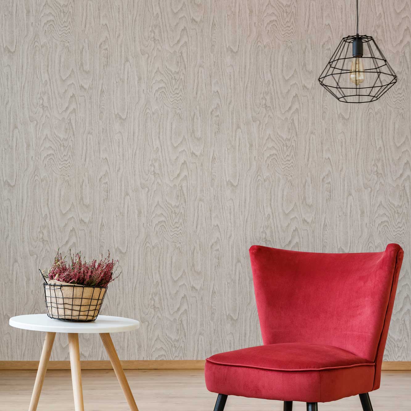 Wood Effect Wallpaper - Grey - by Albany