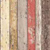 Wood Panelling Wallpaper - Red - by Albany. Click for more details and a description.