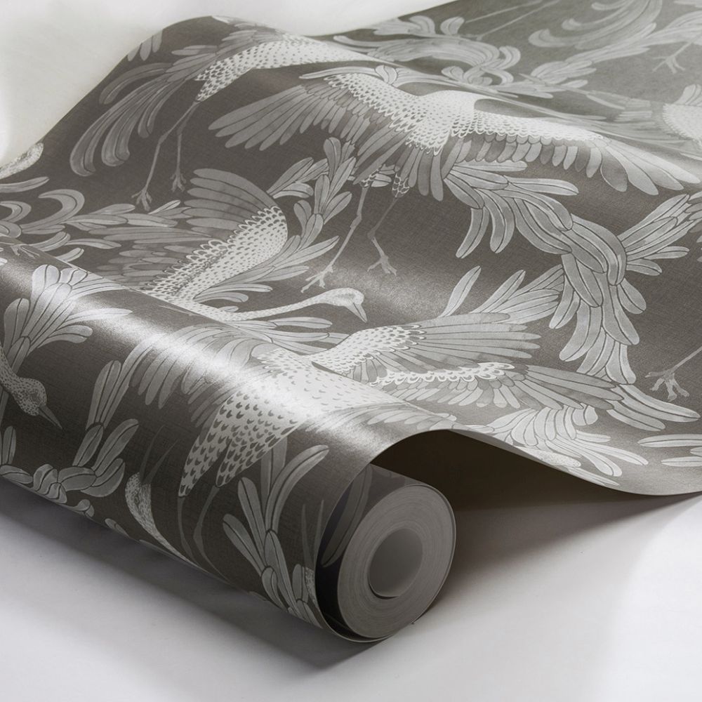Dancing Crane Special Edition Wallpaper - White / Black - by Engblad & Co
