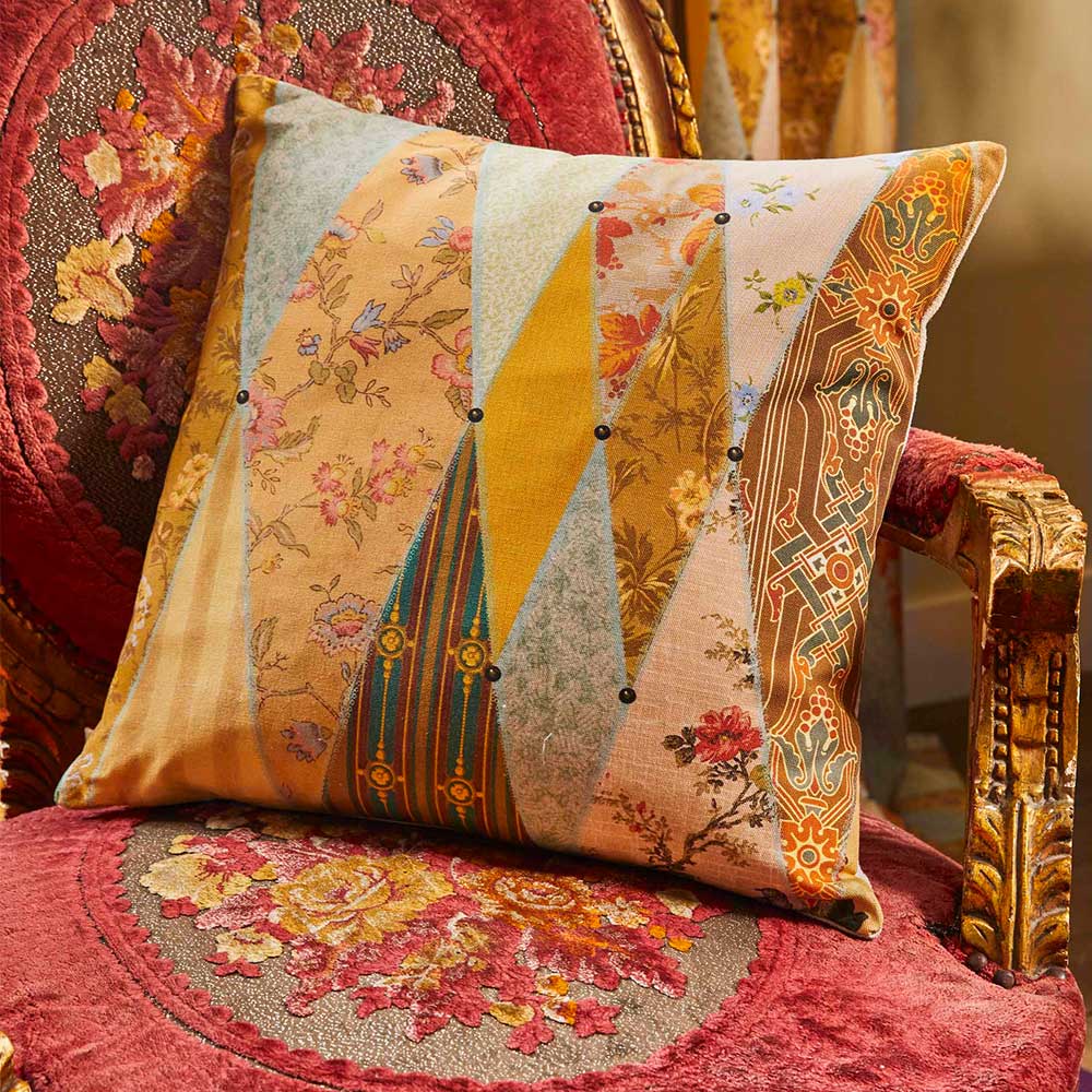 The Chateau Wallpaper Museum Cushion - Multi-coloured - by The Chateau by Angel Strawbridge