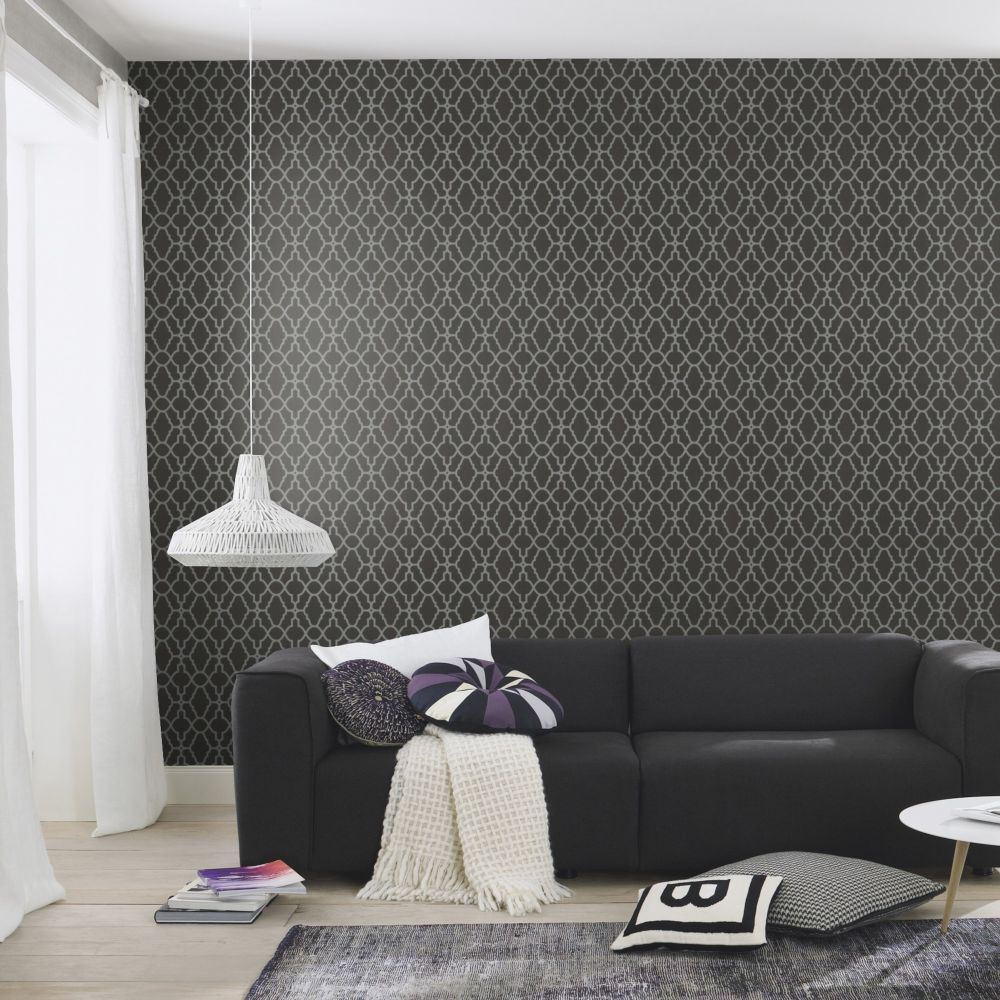 Casablanca Wallpaper - Charcoal - by Albany