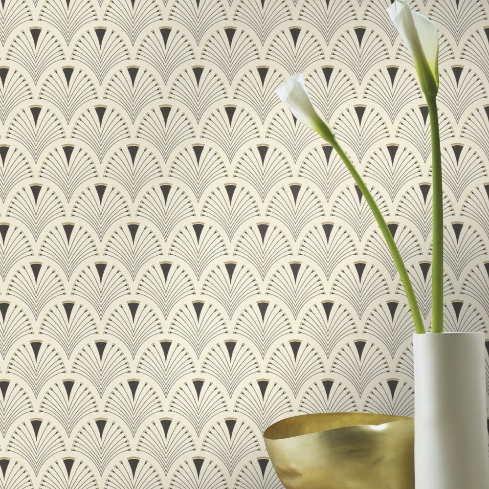 Deco Arch Wallpaper - Linen - by Albany