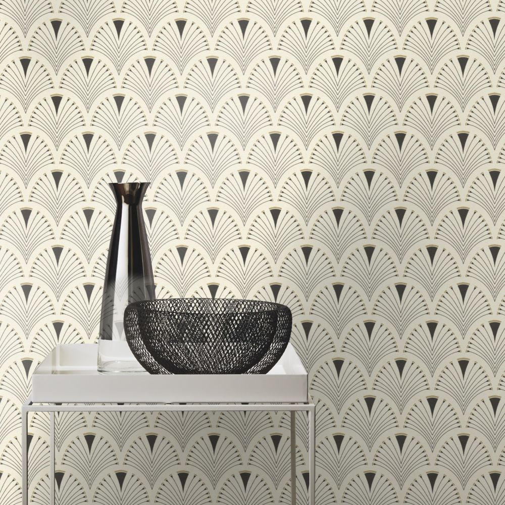 Deco Arch Wallpaper - Linen - by Albany