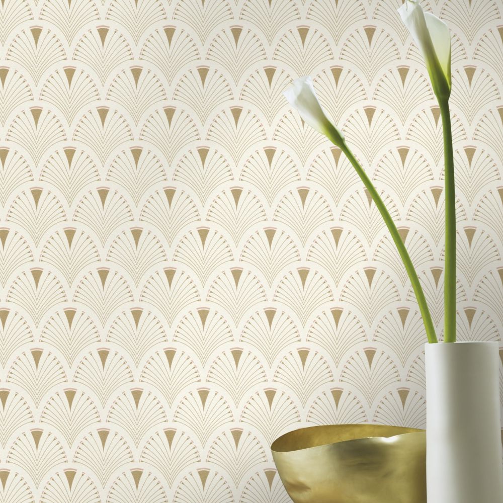 Deco Arch Wallpaper - Ivory - by Albany