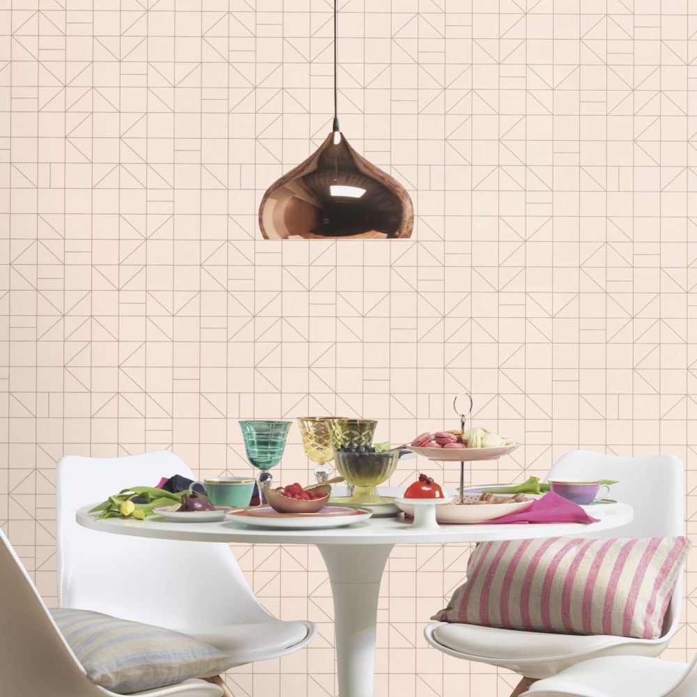 Tile Deco Wallpaper - Rose - by Albany