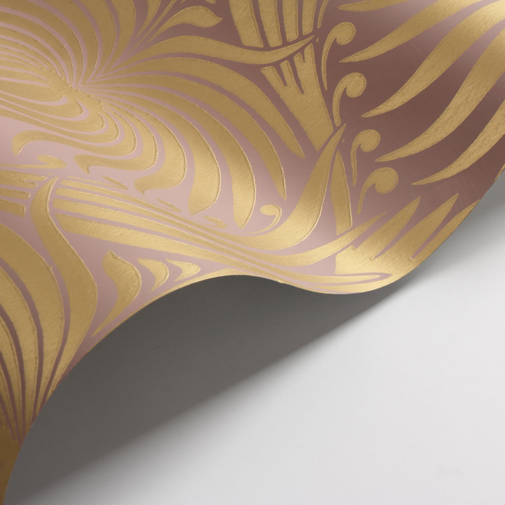 Lotus Wallpaper - Pink / Gold - by Farrow & Ball