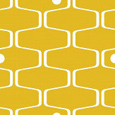 Net & Ball Wallpaper - Mustard - by Mini Moderns. Click for more details and a description.