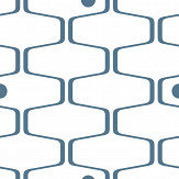 Net & Ball Wallpaper - Washed Denim - by Mini Moderns. Click for more details and a description.