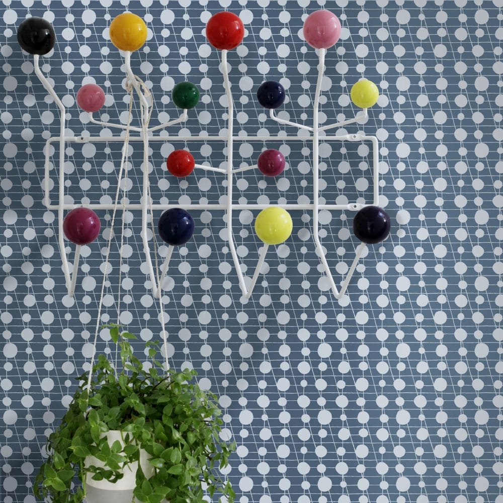 Pavilion Wallpaper - Washed Denim - by Mini Moderns
