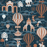 Pleasure Gardens Wallpaper - Midnight / Copper - by Mini Moderns. Click for more details and a description.