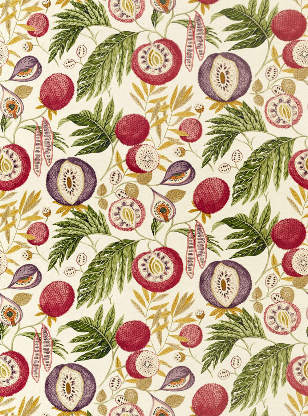 Jackfruit Fabric - Fig / Olive - by Sanderson
