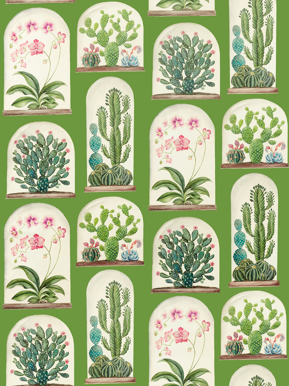 Terrariums Fabric - Botanical Green - by Sanderson