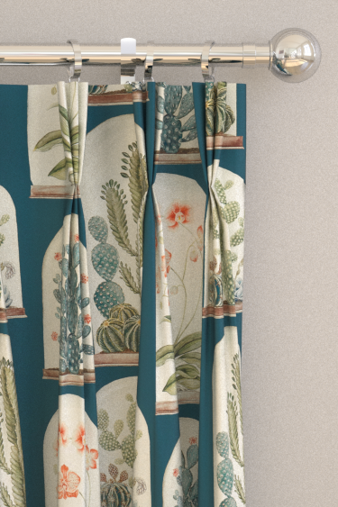 Terrariums Curtains - Ink / Papaya - by Sanderson. Click for more details and a description.